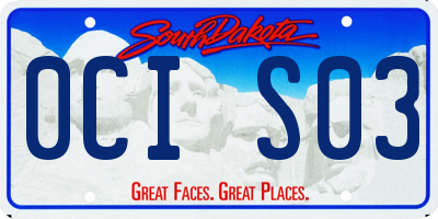 SD license plate 0CIS03
