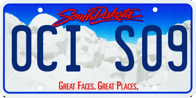 SD license plate 0CIS09