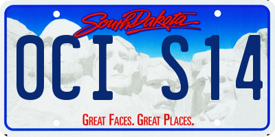 SD license plate 0CIS14