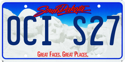 SD license plate 0CIS27