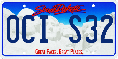 SD license plate 0CIS32