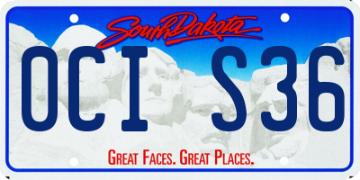 SD license plate 0CIS36