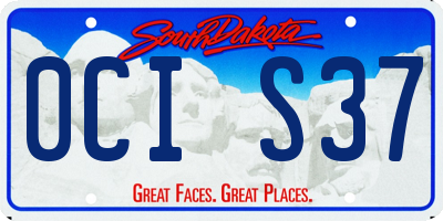 SD license plate 0CIS37