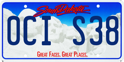 SD license plate 0CIS38
