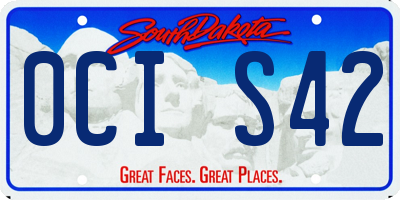 SD license plate 0CIS42