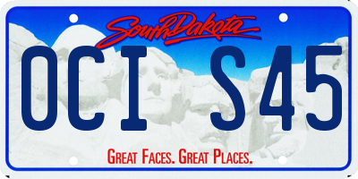 SD license plate 0CIS45