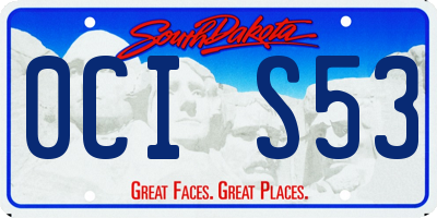 SD license plate 0CIS53