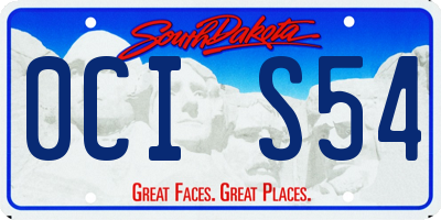 SD license plate 0CIS54