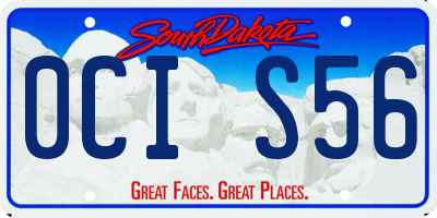 SD license plate 0CIS56