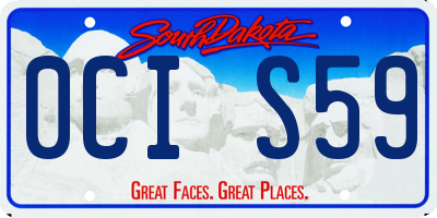 SD license plate 0CIS59