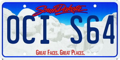 SD license plate 0CIS64