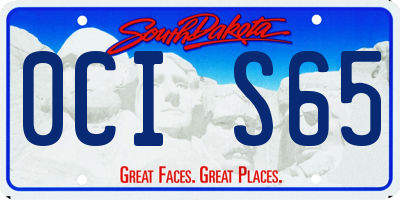 SD license plate 0CIS65