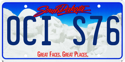 SD license plate 0CIS76