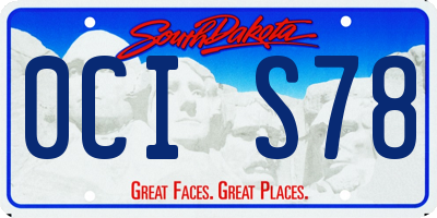 SD license plate 0CIS78