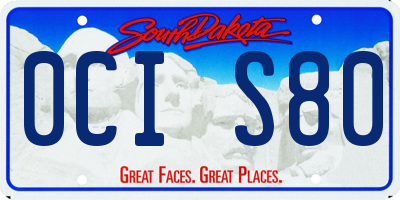 SD license plate 0CIS80
