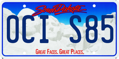 SD license plate 0CIS85