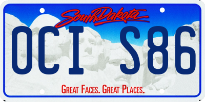 SD license plate 0CIS86