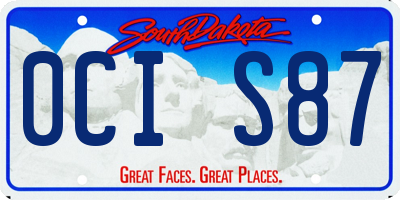 SD license plate 0CIS87