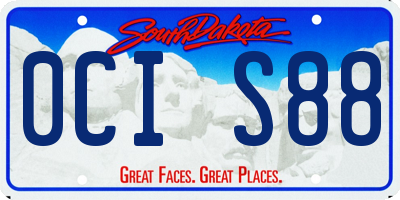 SD license plate 0CIS88