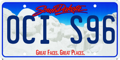 SD license plate 0CIS96