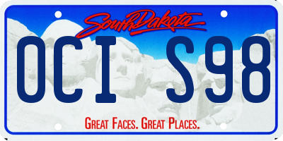 SD license plate 0CIS98
