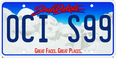 SD license plate 0CIS99