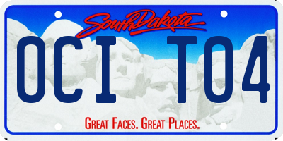 SD license plate 0CIT04