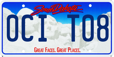 SD license plate 0CIT08