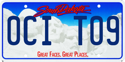 SD license plate 0CIT09