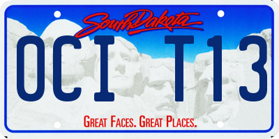 SD license plate 0CIT13