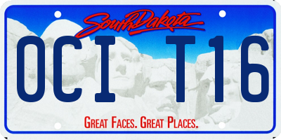 SD license plate 0CIT16