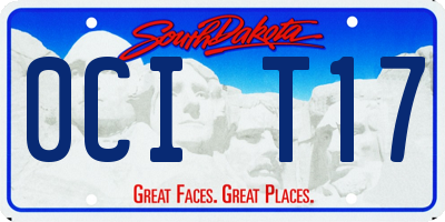 SD license plate 0CIT17