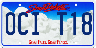 SD license plate 0CIT18