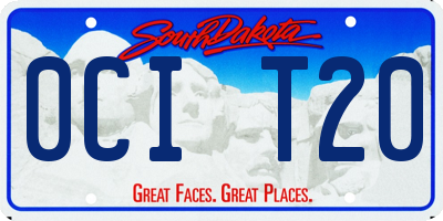 SD license plate 0CIT20