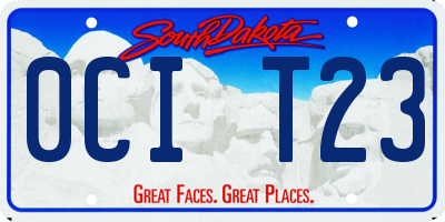 SD license plate 0CIT23