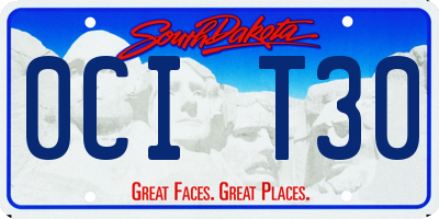 SD license plate 0CIT30