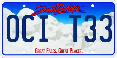 SD license plate 0CIT33
