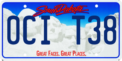 SD license plate 0CIT38