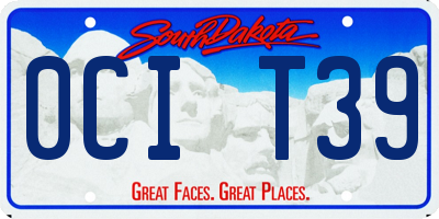 SD license plate 0CIT39