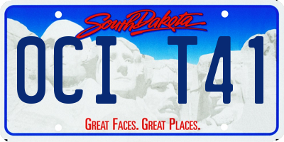 SD license plate 0CIT41
