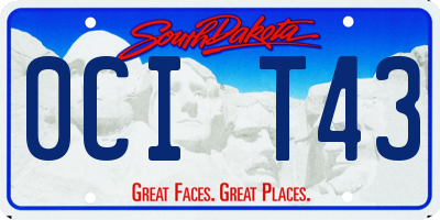 SD license plate 0CIT43