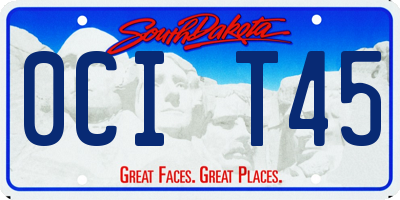 SD license plate 0CIT45