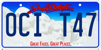 SD license plate 0CIT47