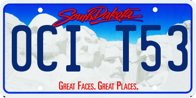 SD license plate 0CIT53