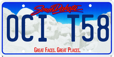 SD license plate 0CIT58