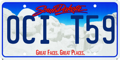 SD license plate 0CIT59