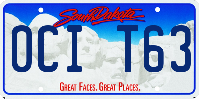 SD license plate 0CIT63