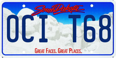 SD license plate 0CIT68