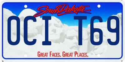 SD license plate 0CIT69