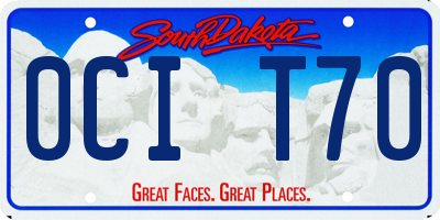 SD license plate 0CIT70
